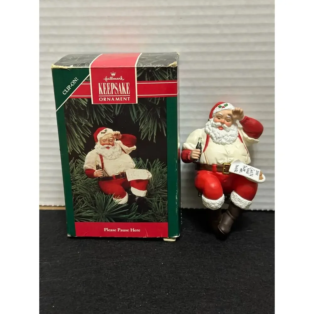 Hallmark Keepsake 1992‎ Coca-Cola Santa Clip-On Christmas Ornament Vintage